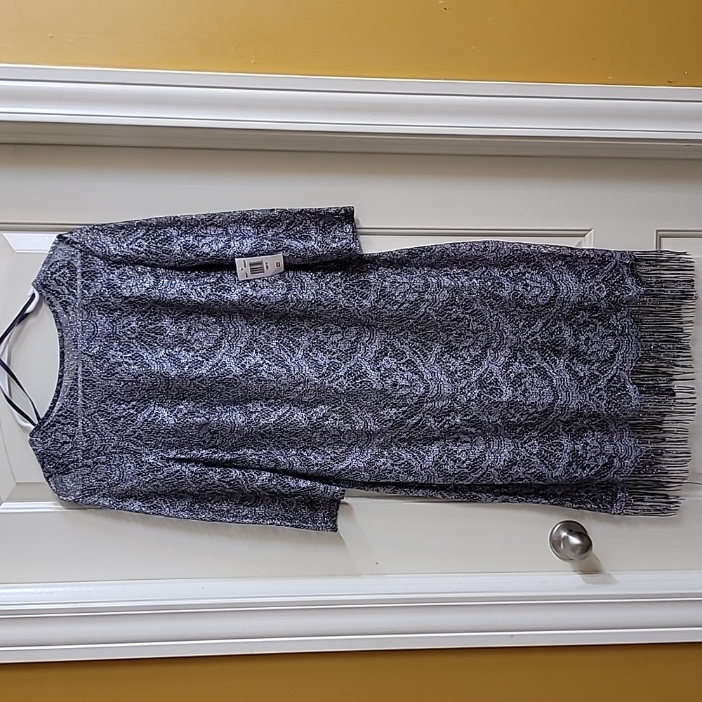 NWT beautiful gun metal silver lacy Jackie Jon New York size 16